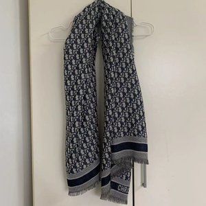 Navy blue Dior Oblique shawl